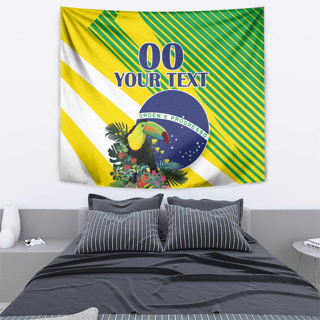 Custom Brazil Independence Day Tapestry Toco Toucan Ordem e Progresso - Wonder Print Shop