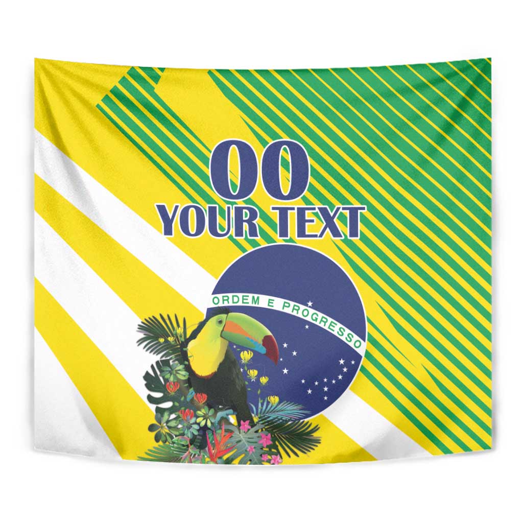 Custom Brazil Independence Day Tapestry Toco Toucan Ordem e Progresso - Wonder Print Shop