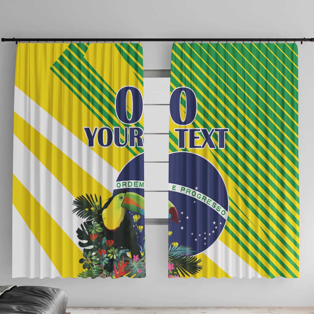 Custom Brazil Independence Day Window Curtain Toco Toucan Ordem e Progresso - Wonder Print Shop