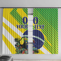 Custom Brazil Independence Day Window Curtain Toco Toucan Ordem e Progresso - Wonder Print Shop