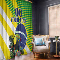 Custom Brazil Independence Day Window Curtain Toco Toucan Ordem e Progresso - Wonder Print Shop