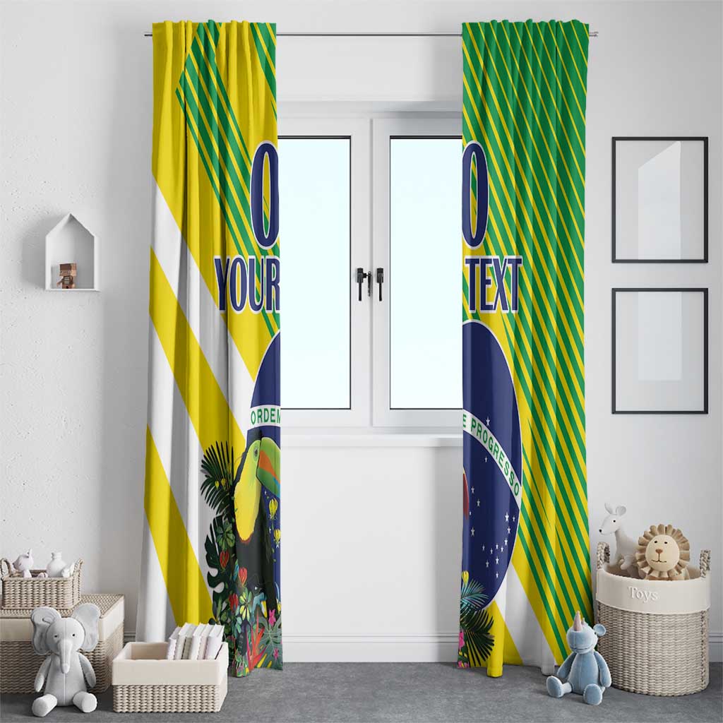 Custom Brazil Independence Day Window Curtain Toco Toucan Ordem e Progresso - Wonder Print Shop