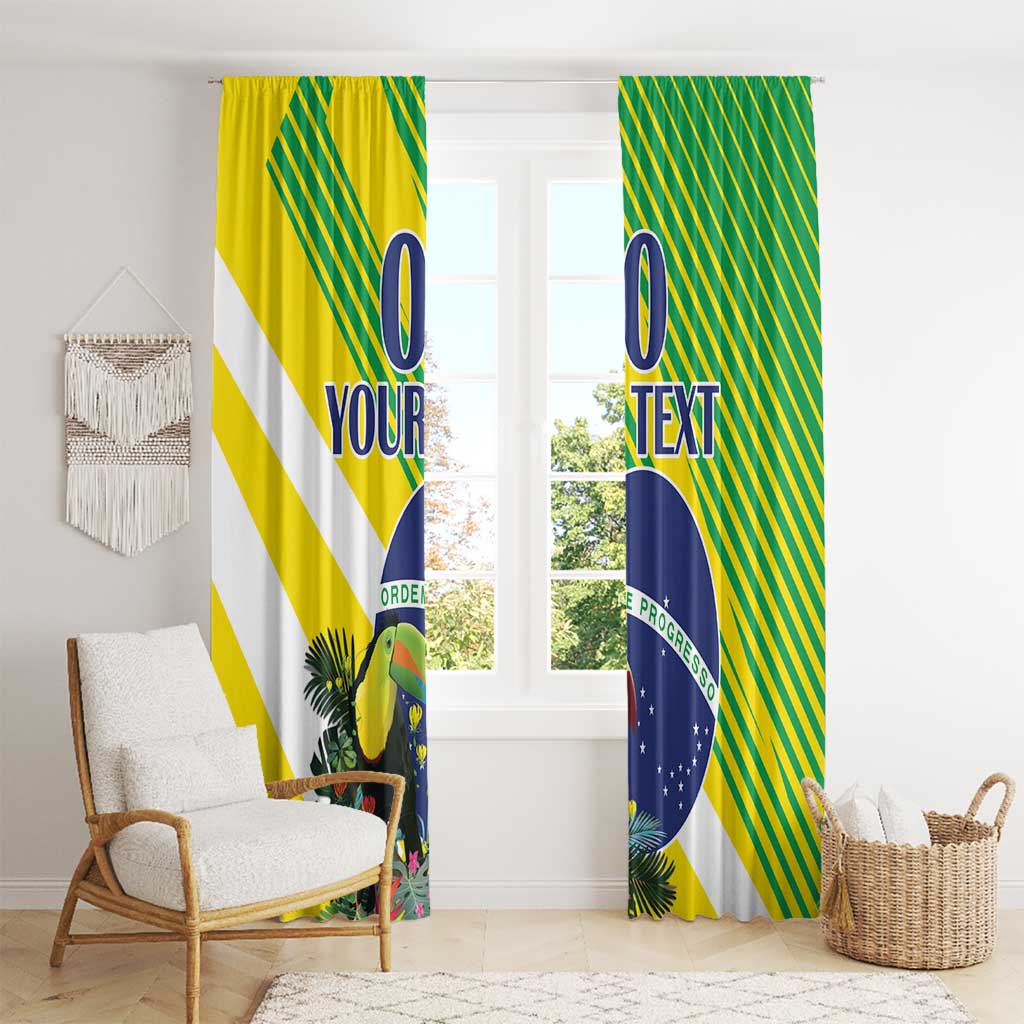 Custom Brazil Independence Day Window Curtain Toco Toucan Ordem e Progresso - Wonder Print Shop