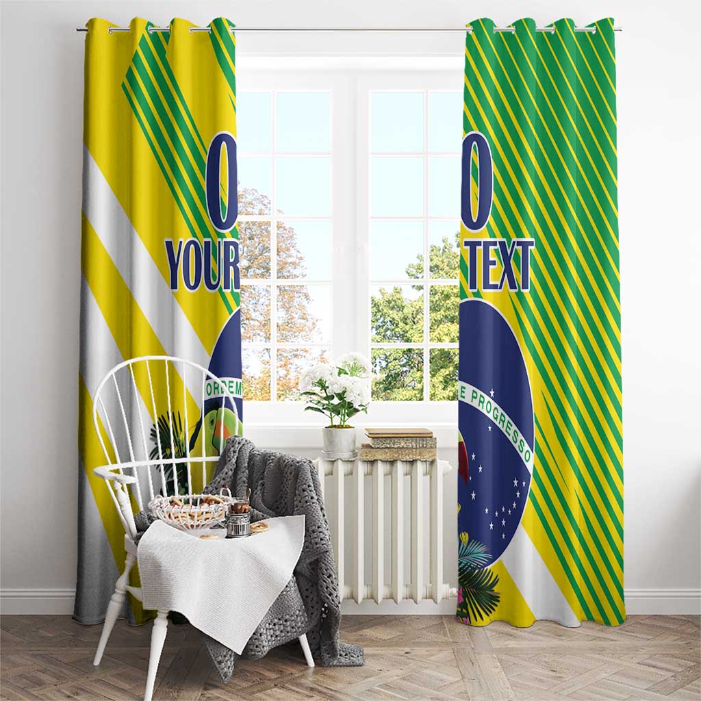 Custom Brazil Independence Day Window Curtain Toco Toucan Ordem e Progresso - Wonder Print Shop