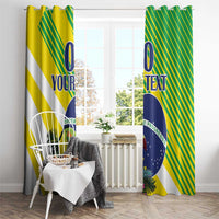 Custom Brazil Independence Day Window Curtain Toco Toucan Ordem e Progresso - Wonder Print Shop
