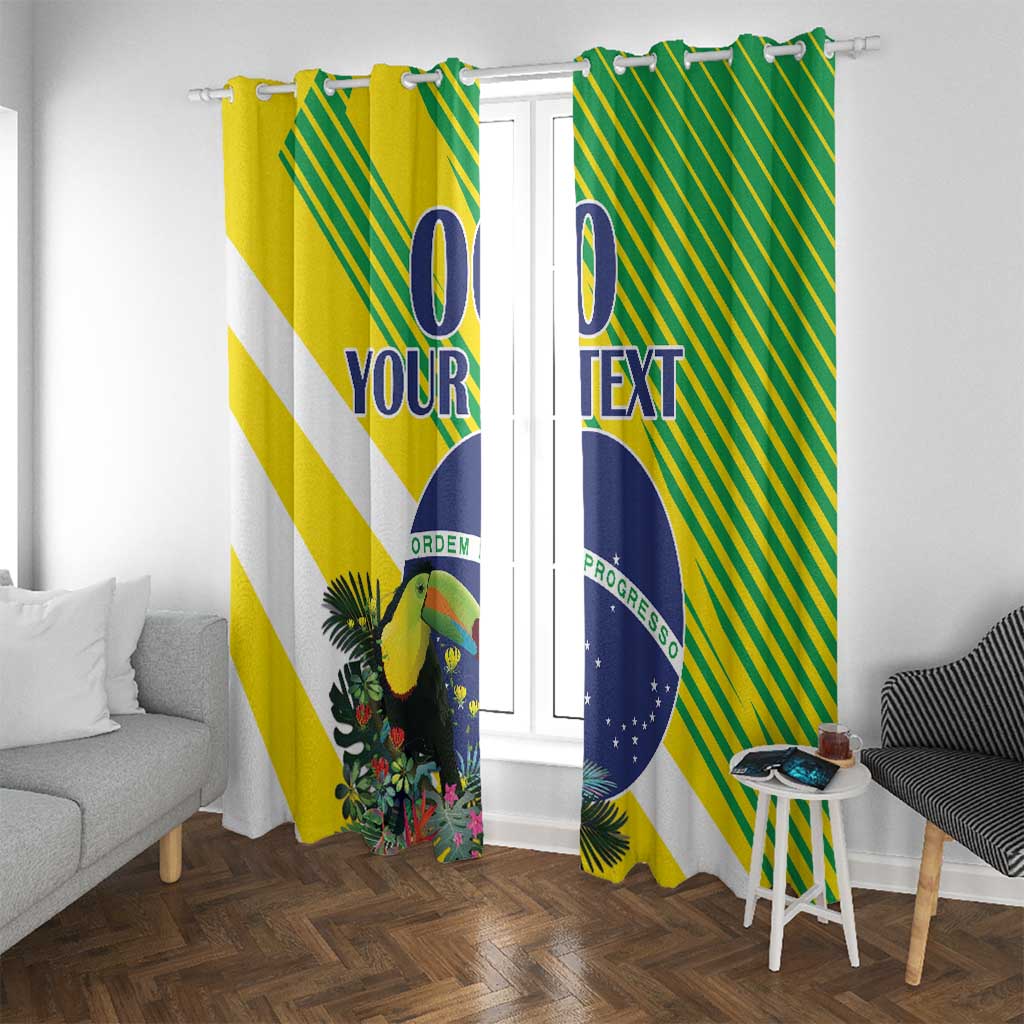 Custom Brazil Independence Day Window Curtain Toco Toucan Ordem e Progresso - Wonder Print Shop