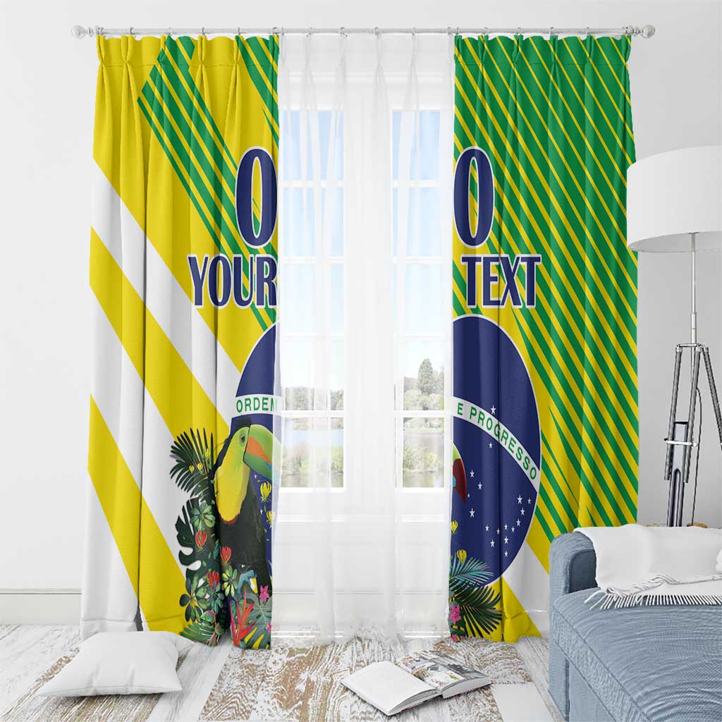 Custom Brazil Independence Day Window Curtain Toco Toucan Ordem e Progresso - Wonder Print Shop
