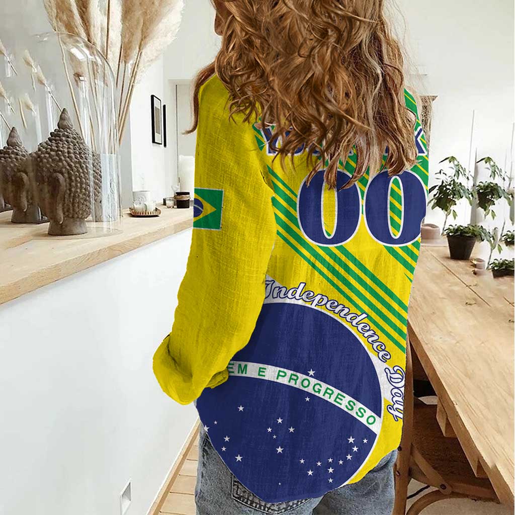 Custom Brazil Independence Day Women Casual Shirt Toco Toucan Ordem e Progresso - Wonder Print Shop