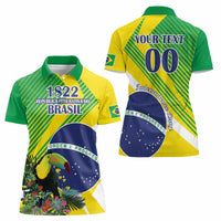 Custom Brazil Independence Day Women Polo Shirt Toco Toucan Ordem e Progresso - Wonder Print Shop