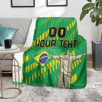 Custom Brazil Happy Independence Day Blanket Cristo Redentor Flag Style