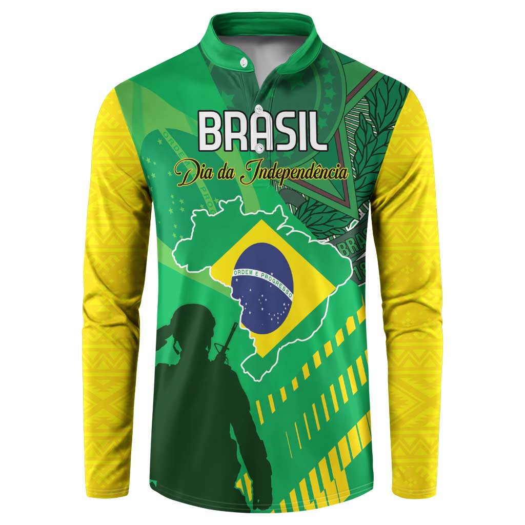 Custom Brazil Happy Independence Day Button Sweatshirt Cristo Redentor Flag Style - Wonder Print Shop