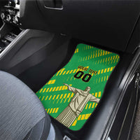 Custom Brazil Happy Independence Day Car Mats Cristo Redentor Flag Style - Wonder Print Shop