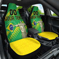 Custom Brazil Happy Independence Day Car Seat Cover Cristo Redentor Flag Style - Wonder Print Shop