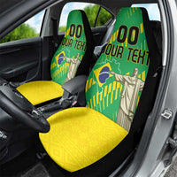 Custom Brazil Happy Independence Day Car Seat Cover Cristo Redentor Flag Style - Wonder Print Shop