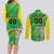 Custom Brazil Happy Independence Day Couples Matching Long Sleeve Bodycon Dress and Long Sleeve Button Shirt Cristo Redentor Flag Style - Wonder Print Shop