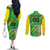 Custom Brazil Happy Independence Day Couples Matching Off The Shoulder Long Sleeve Dress and Long Sleeve Button Shirt Cristo Redentor Flag Style