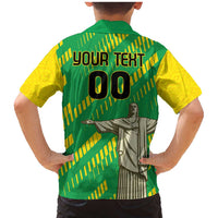 Custom Brazil Happy Independence Day Family Matching Mermaid Dress and Hawaiian Shirt Cristo Redentor Flag Style - Wonder Print Shop