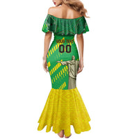 Custom Brazil Happy Independence Day Family Matching Mermaid Dress and Hawaiian Shirt Cristo Redentor Flag Style - Wonder Print Shop