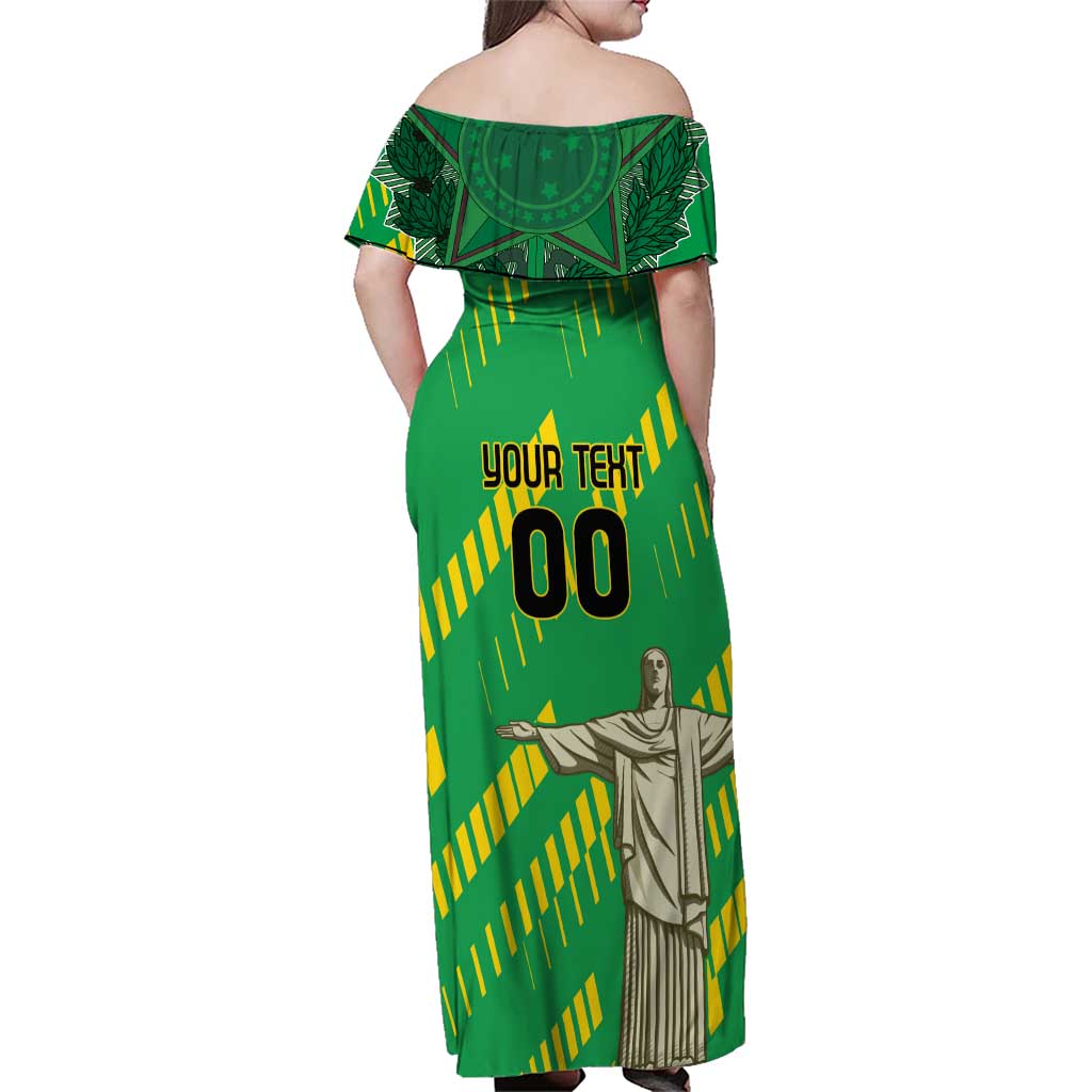 Custom Brazil Happy Independence Day Family Matching Off Shoulder Maxi Dress and Hawaiian Shirt Cristo Redentor Flag Style - Wonder Print Shop