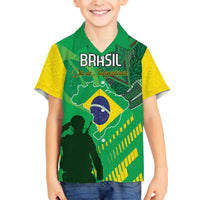 Custom Brazil Happy Independence Day Family Matching Off Shoulder Short Dress and Hawaiian Shirt Cristo Redentor Flag Style - Wonder Print Shop