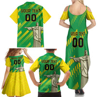 Custom Brazil Happy Independence Day Family Matching Summer Maxi Dress and Hawaiian Shirt Cristo Redentor Flag Style - Wonder Print Shop
