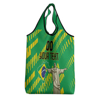 Custom Brazil Happy Independence Day Grocery Bag Cristo Redentor Flag Style