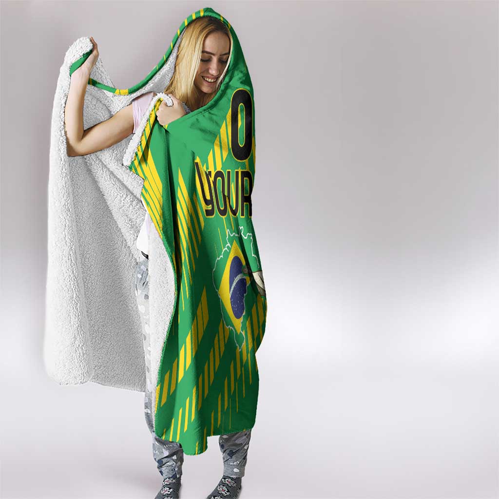 Custom Brazil Happy Independence Day Hooded Blanket Cristo Redentor Flag Style