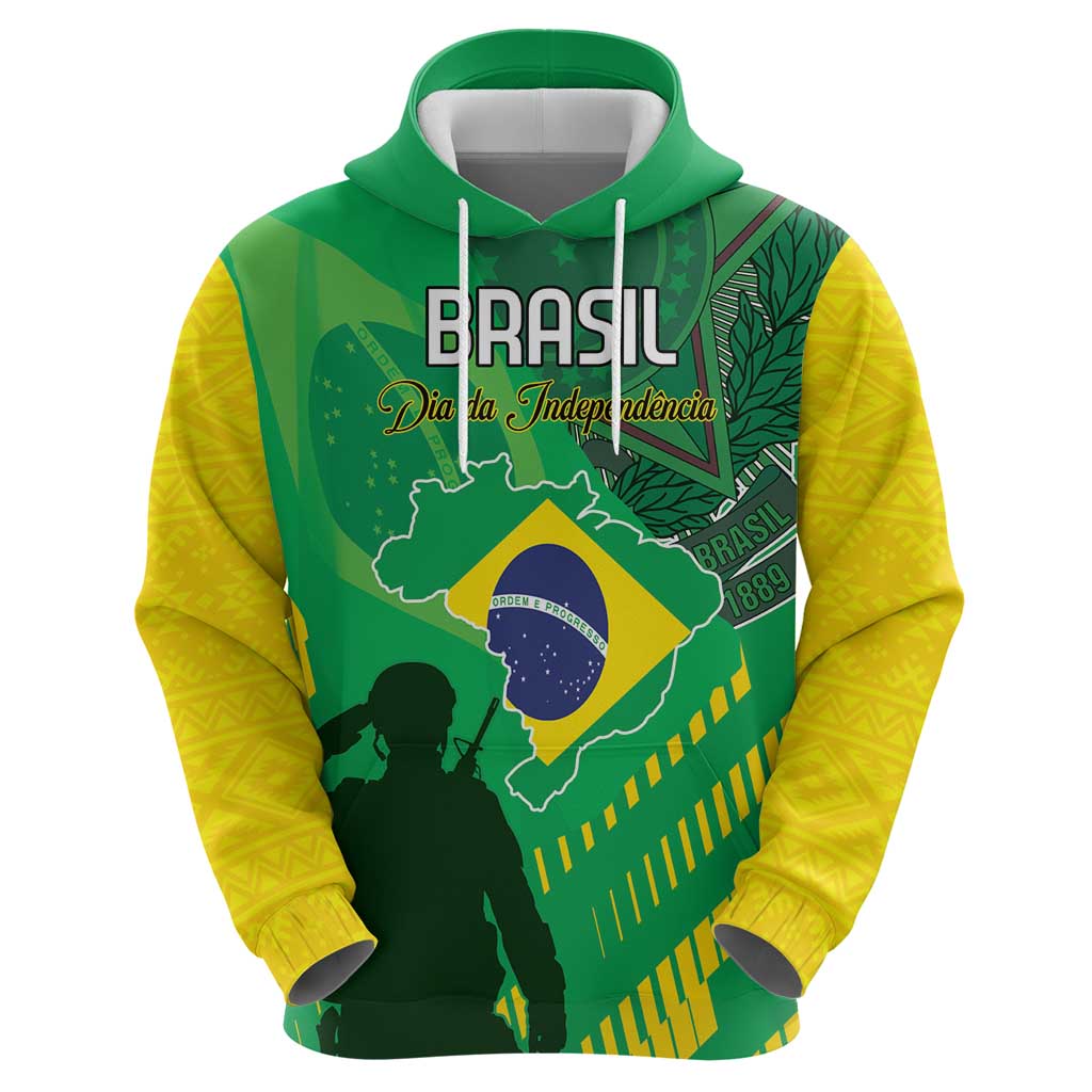 Custom Brazil Happy Independence Day Hoodie Cristo Redentor Flag Style - Wonder Print Shop