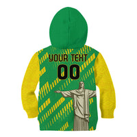 Custom Brazil Happy Independence Day Kid Hoodie Cristo Redentor Flag Style - Wonder Print Shop