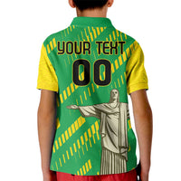 Custom Brazil Happy Independence Day Kid Polo Shirt Cristo Redentor Flag Style - Wonder Print Shop