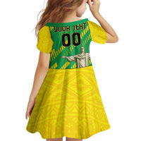 Custom Brazil Happy Independence Day Kid Short Sleeve Dress Cristo Redentor Flag Style - Wonder Print Shop