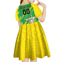 Custom Brazil Happy Independence Day Kid Short Sleeve Dress Cristo Redentor Flag Style - Wonder Print Shop