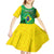 Custom Brazil Happy Independence Day Kid Short Sleeve Dress Cristo Redentor Flag Style - Wonder Print Shop