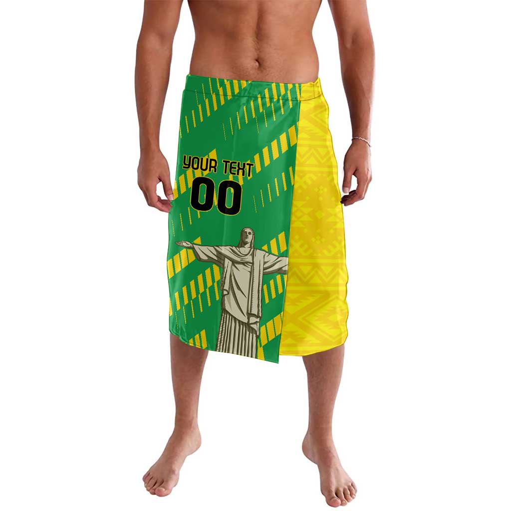 Custom Brazil Happy Independence Day Lavalava Cristo Redentor Flag Style - Wonder Print Shop