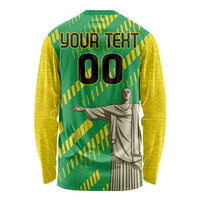 Custom Brazil Happy Independence Day Long Sleeve Shirt Cristo Redentor Flag Style - Wonder Print Shop
