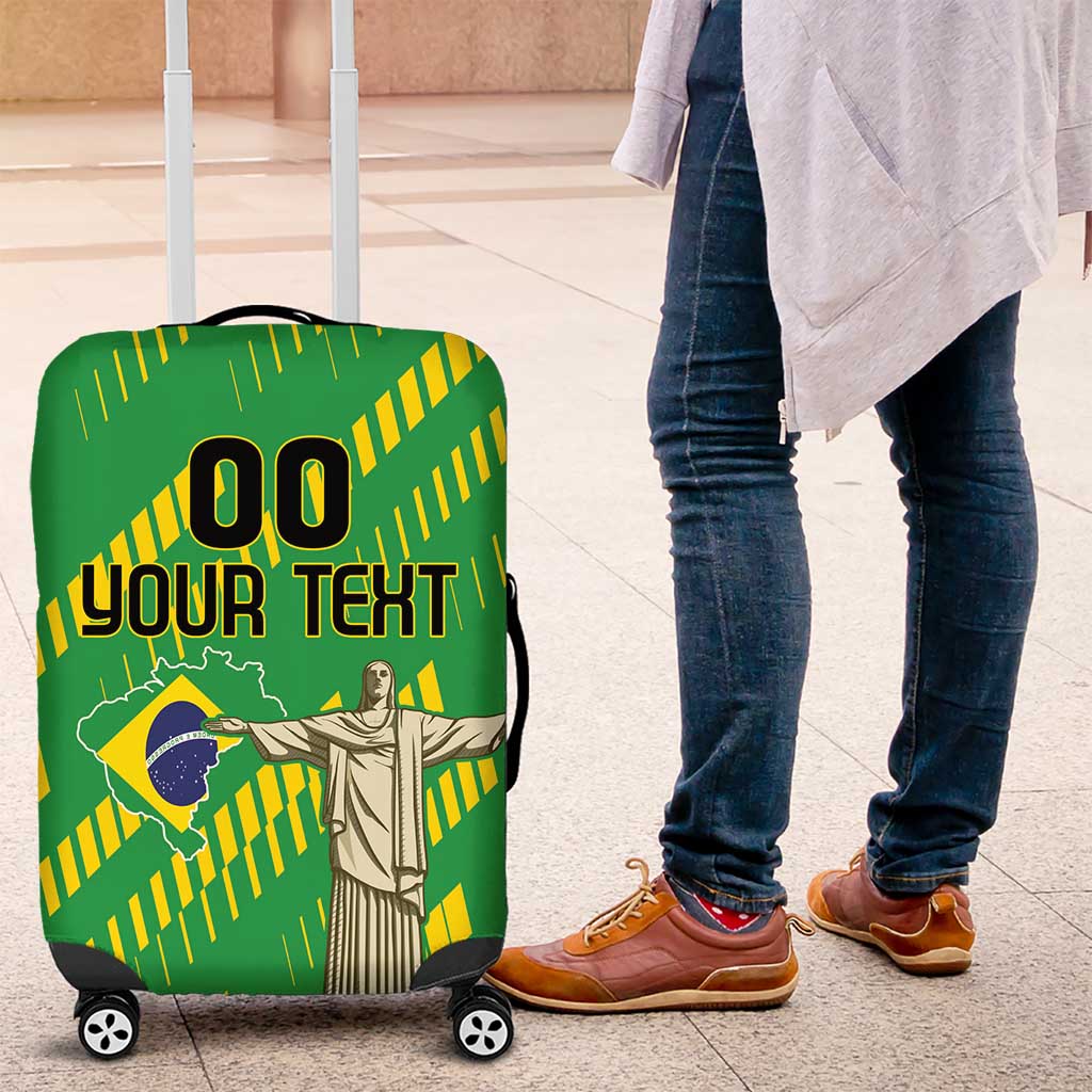 Custom Brazil Happy Independence Day Luggage Cover Cristo Redentor Flag Style - Wonder Print Shop