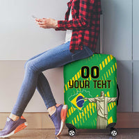 Custom Brazil Happy Independence Day Luggage Cover Cristo Redentor Flag Style - Wonder Print Shop
