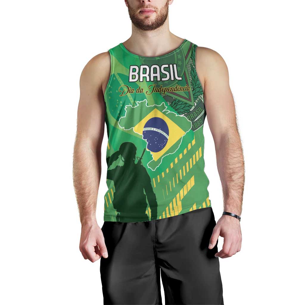 Custom Brazil Happy Independence Day Men Tank Top Cristo Redentor Flag Style - Wonder Print Shop