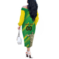 Custom Brazil Happy Independence Day Off The Shoulder Long Sleeve Dress Cristo Redentor Flag Style - Wonder Print Shop