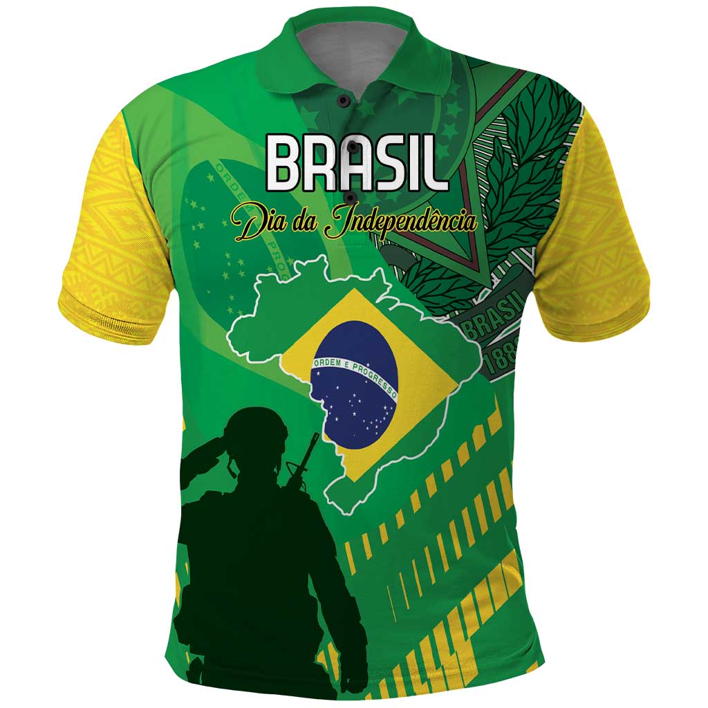 Custom Brazil Happy Independence Day Polo Shirt Cristo Redentor Flag Style - Wonder Print Shop