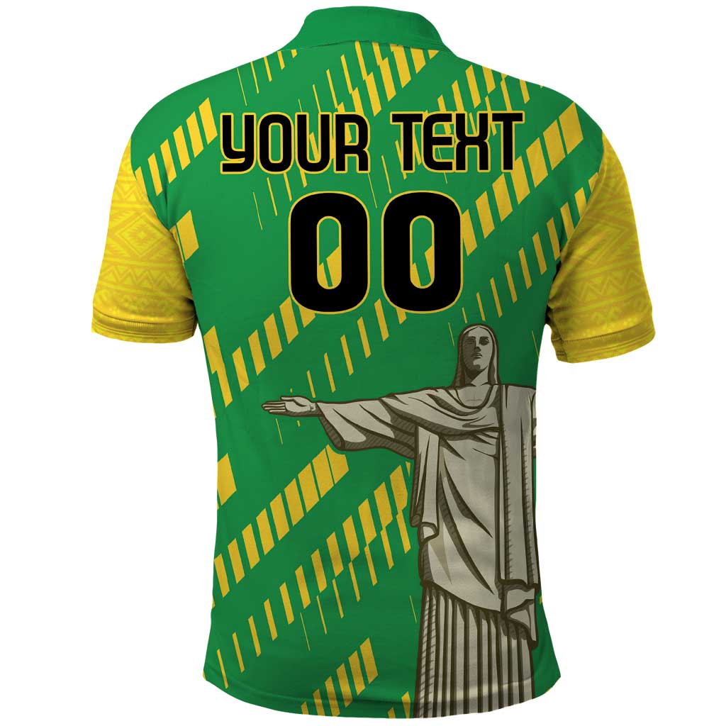 Custom Brazil Happy Independence Day Polo Shirt Cristo Redentor Flag Style - Wonder Print Shop