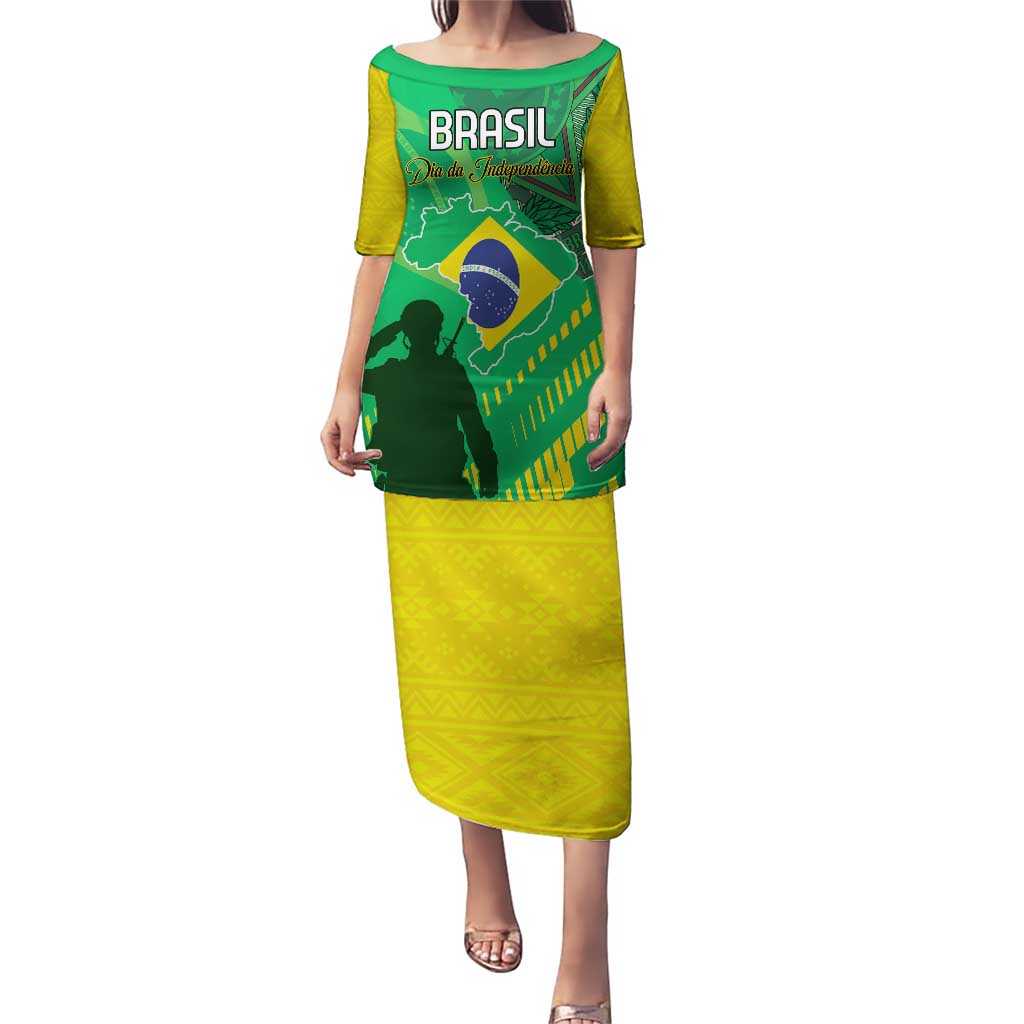 Custom Brazil Happy Independence Day Puletasi Cristo Redentor Flag Style - Wonder Print Shop