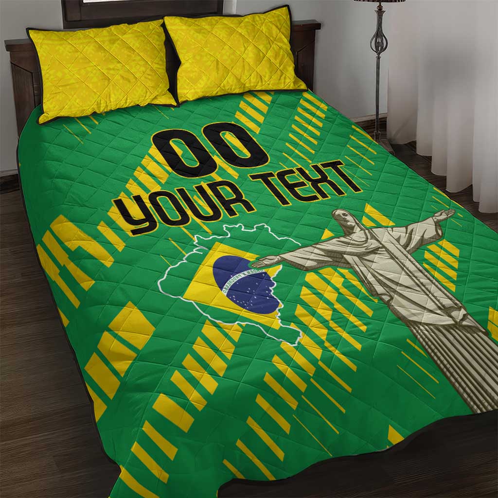Custom Brazil Happy Independence Day Quilt Bed Set Cristo Redentor Flag Style - Wonder Print Shop