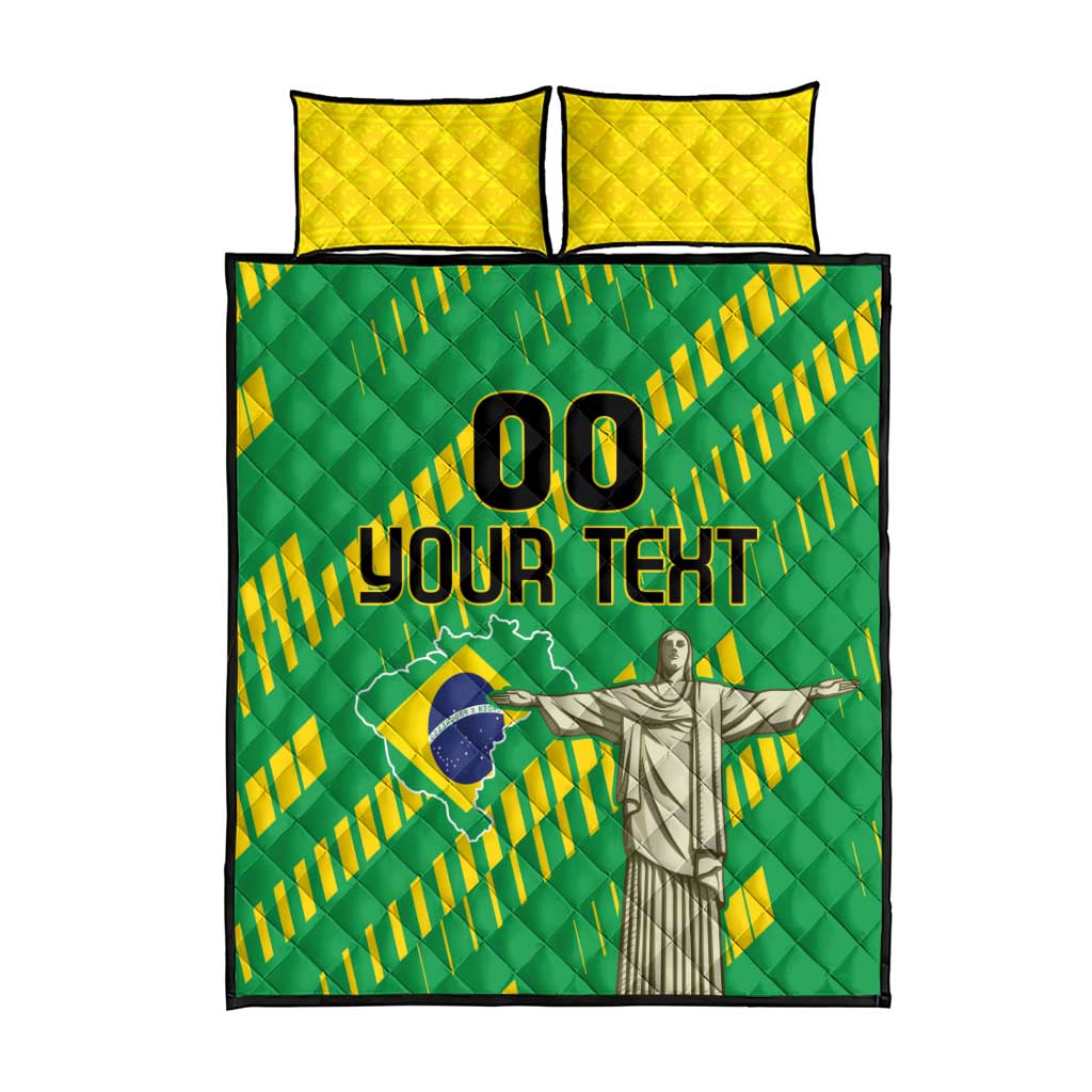 Custom Brazil Happy Independence Day Quilt Bed Set Cristo Redentor Flag Style - Wonder Print Shop