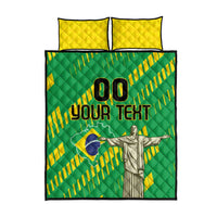 Custom Brazil Happy Independence Day Quilt Bed Set Cristo Redentor Flag Style - Wonder Print Shop