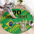 Custom Brazil Happy Independence Day Round Carpet Cristo Redentor Flag Style