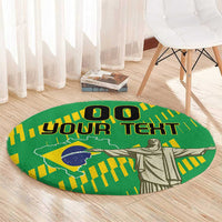 Custom Brazil Happy Independence Day Round Carpet Cristo Redentor Flag Style