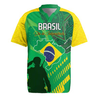Custom Brazil Happy Independence Day Rugby Jersey Cristo Redentor Flag Style - Wonder Print Shop