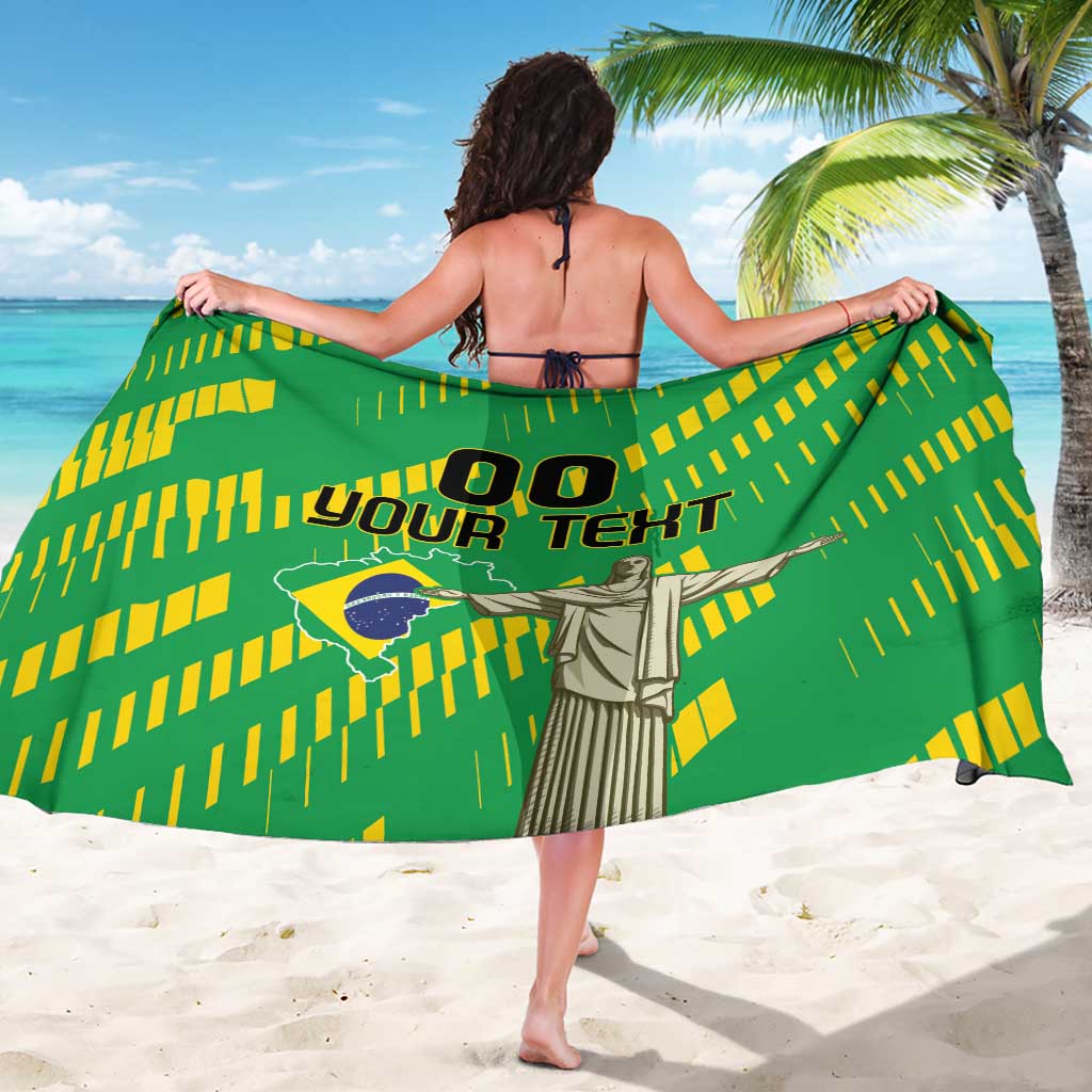 Custom Brazil Happy Independence Day Sarong Cristo Redentor Flag Style - Wonder Print Shop