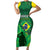 Custom Brazil Happy Independence Day Short Sleeve Bodycon Dress Cristo Redentor Flag Style - Wonder Print Shop